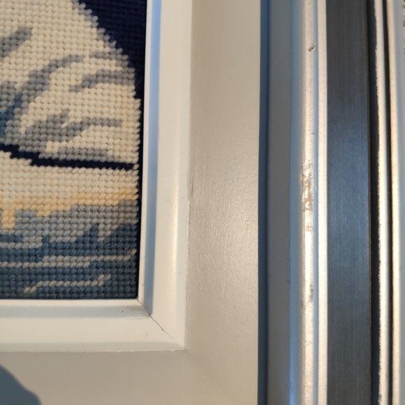 Vintage Large Crewel Needlepoint Pierrot 23"x27" - Picture 9 of 15